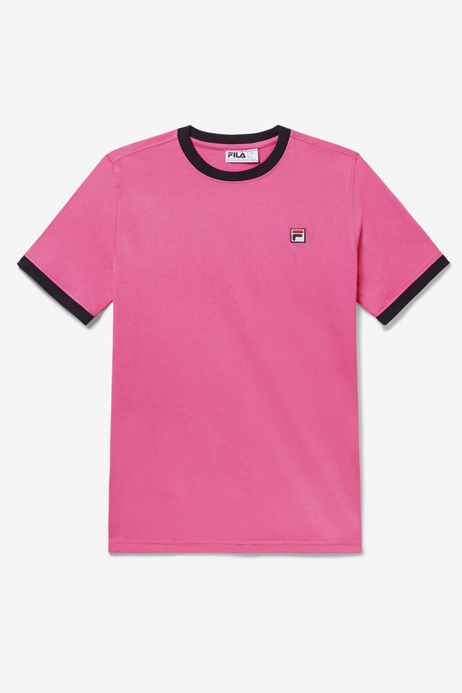 Fila T-Shirt Mens Pink Marconi Ringer - Ireland 28501-FGJZ